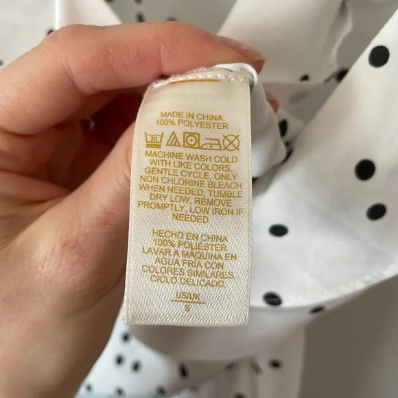 Kate Spade Satin Effect Charmeuse Pajama Romper White Black Polka Dot Size Small - Picture 9 of 9